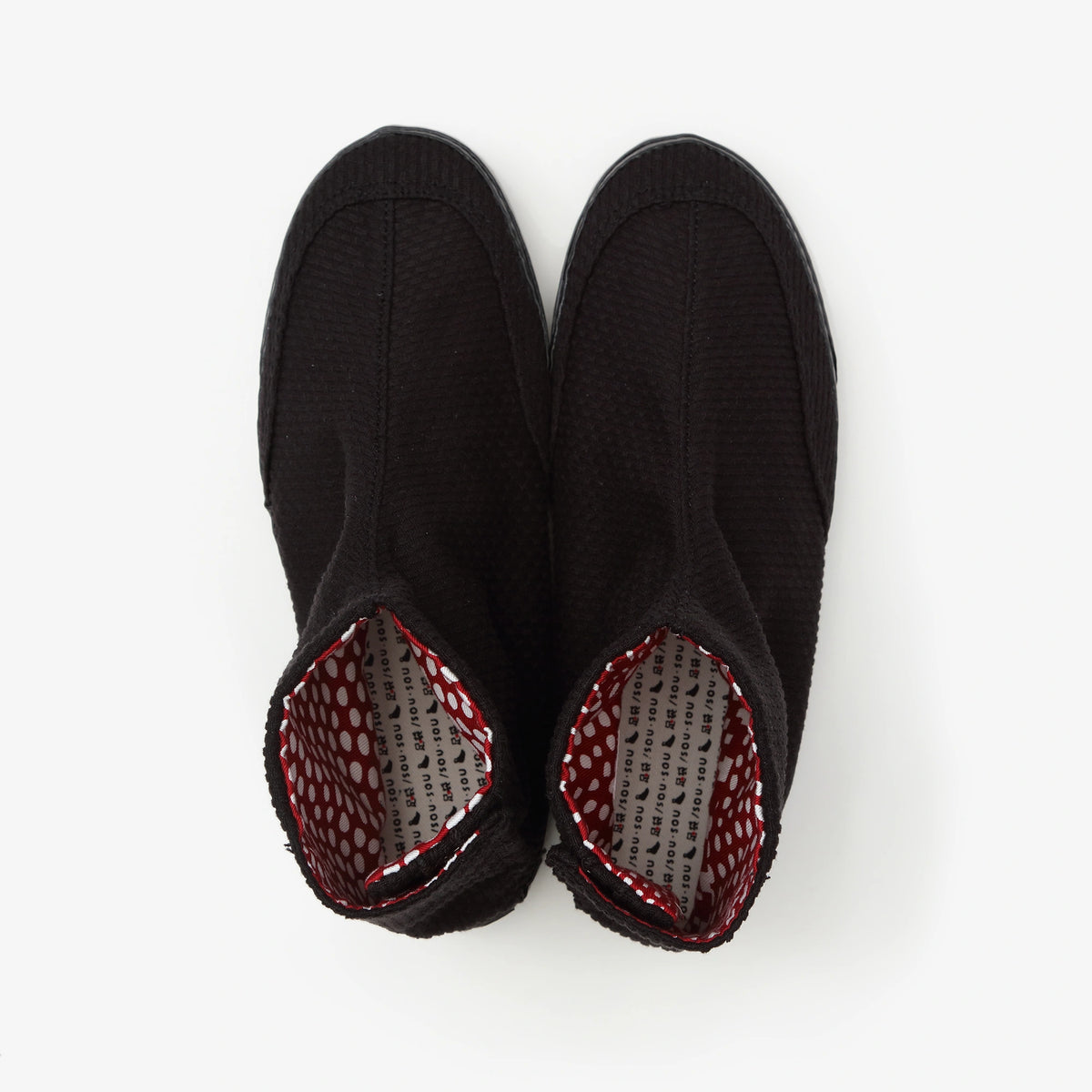 Round Toe Tabi Shoes / Sashiko Black