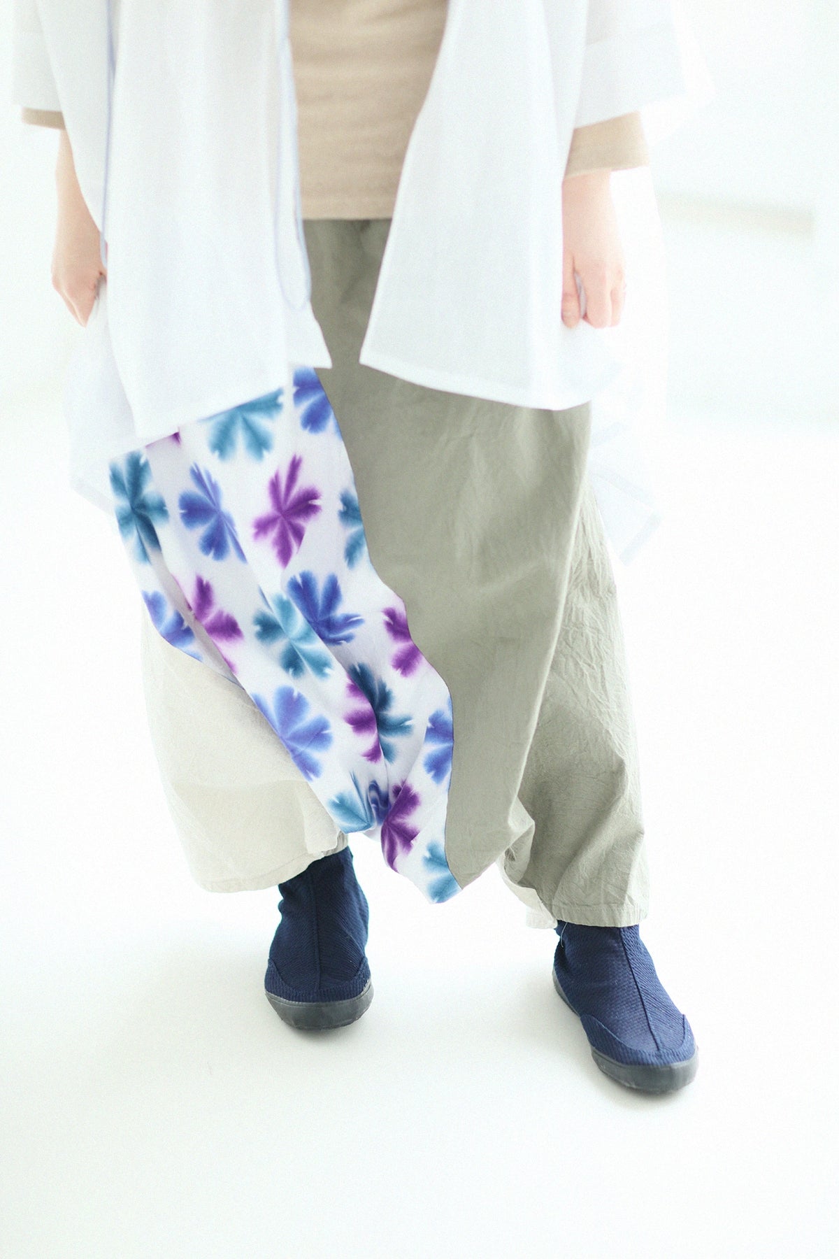 Round Toe Tabi Shoes / Sashiko Indigo 3