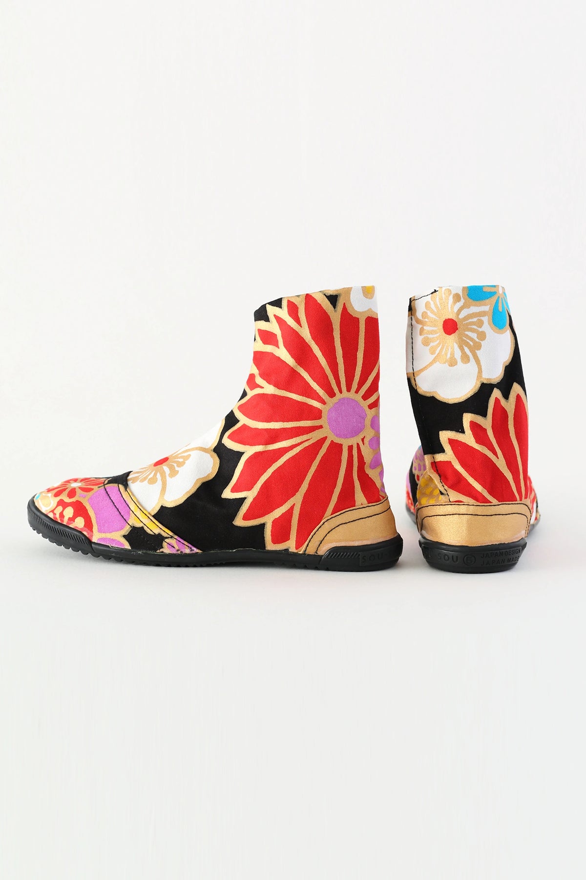 【net limited】Marugo Round Toe Tabi Shoes / Gold Damask