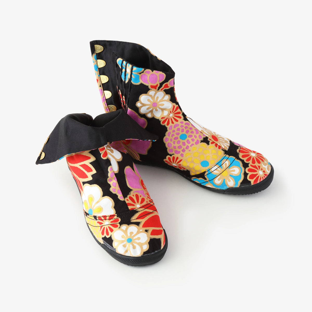 【net limited】Marugo Round Toe Tabi Shoes / Gold Damask