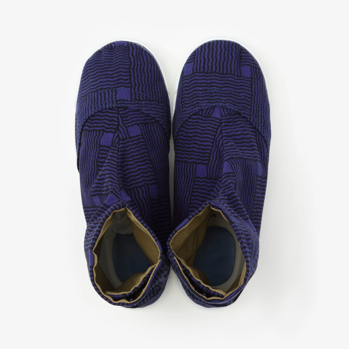 【net limited】Marugo Round Toe Tabi Shoes / Woven Bamboo Navy Blue