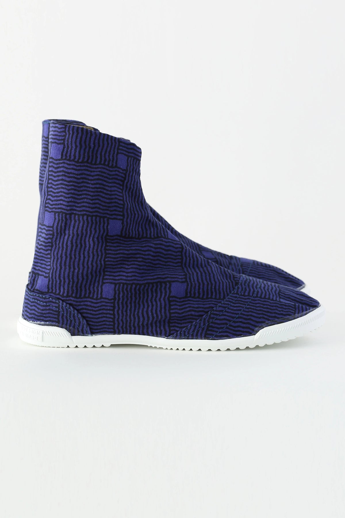 【net limited】Marugo Round Toe Tabi Shoes / Woven Bamboo Navy Blue