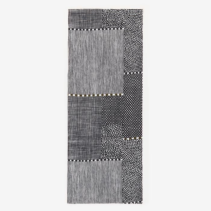 伊勢木綿 textile手ぬぐい／間がさね 墨黒に苔（すみくろにこけ）