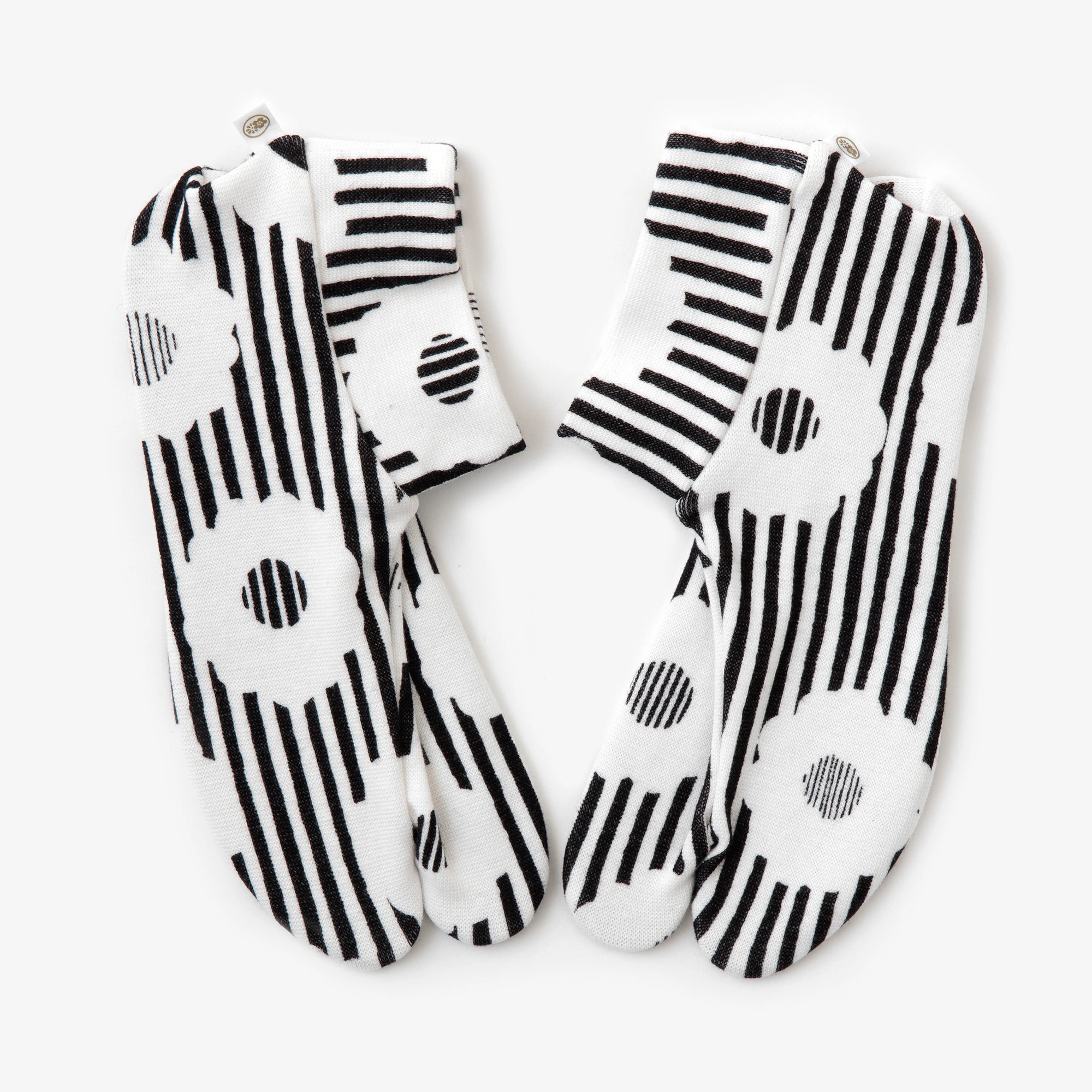 스트레치Tabi Socks 패턴 면화/흰색 국화 (Shiragiku) *슬립 안티 슬립