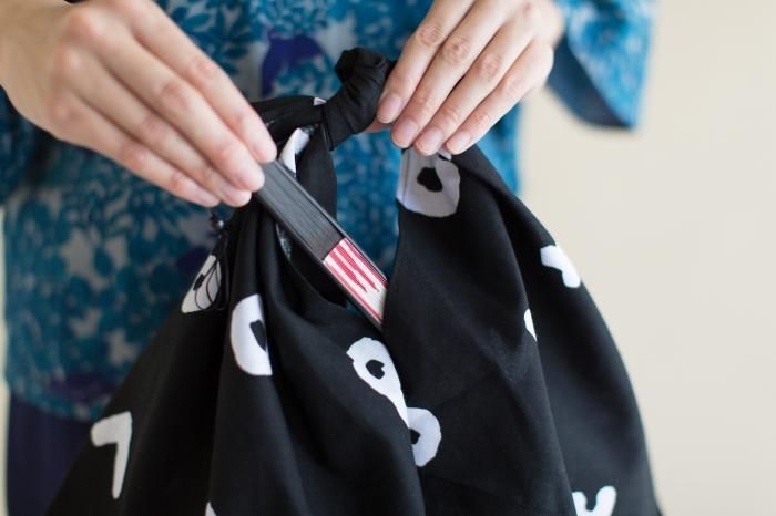 知多木綿 20/20 小巾折 穏(こはばおり おだやか)/SO-SU-U大 濡羽色×つくも