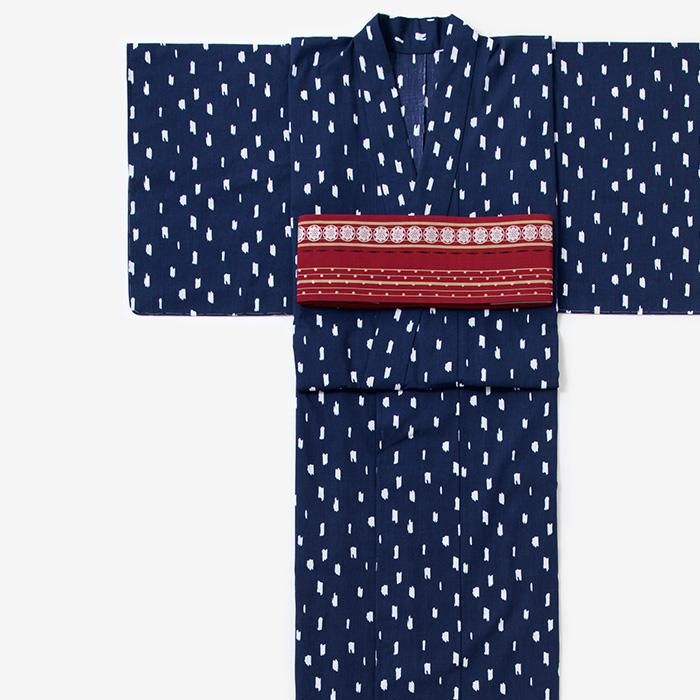 お仕立て別】伊勢木綿（麻混） 浴衣反物／ちぎれ雲