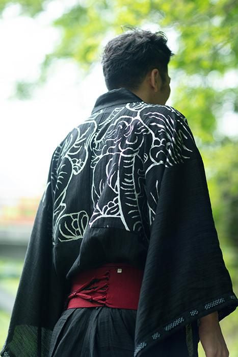 和服紐帶/胭脂紅×黑色