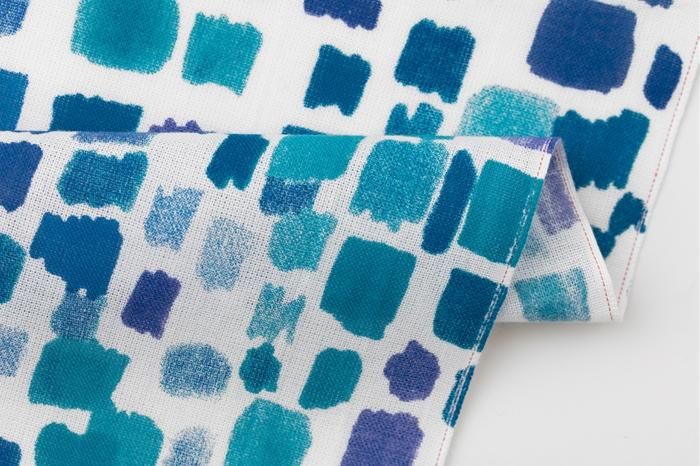 Isemomen Cotton Textile Handkerchief / Palette Palette Water Blue Color