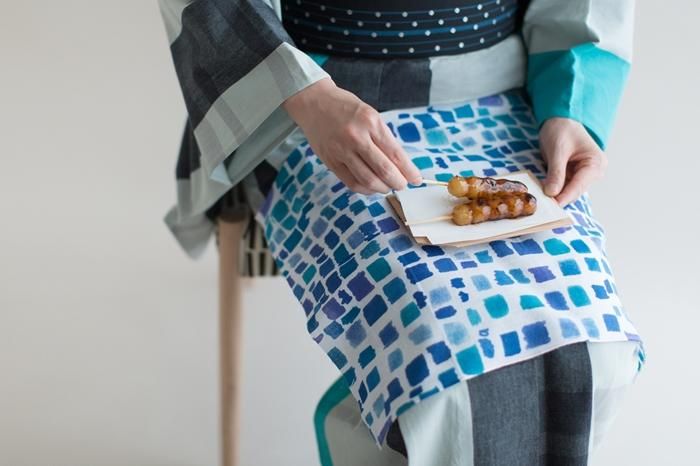 伊勢木綿 textile手ぬぐい(ひめ丈)/絵具皿 水辺色(えのぐざら みずべいろ)