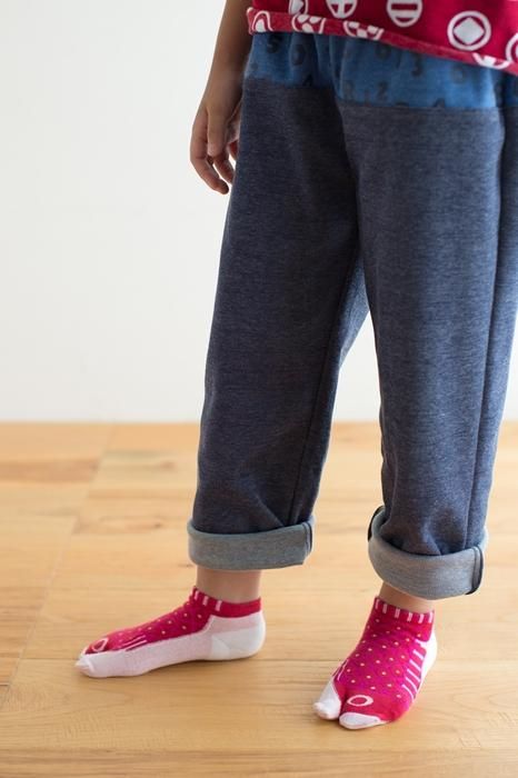 ●兒童分趾襪 腳踝長度 /鯉魚旗 紅色【小・中・大】