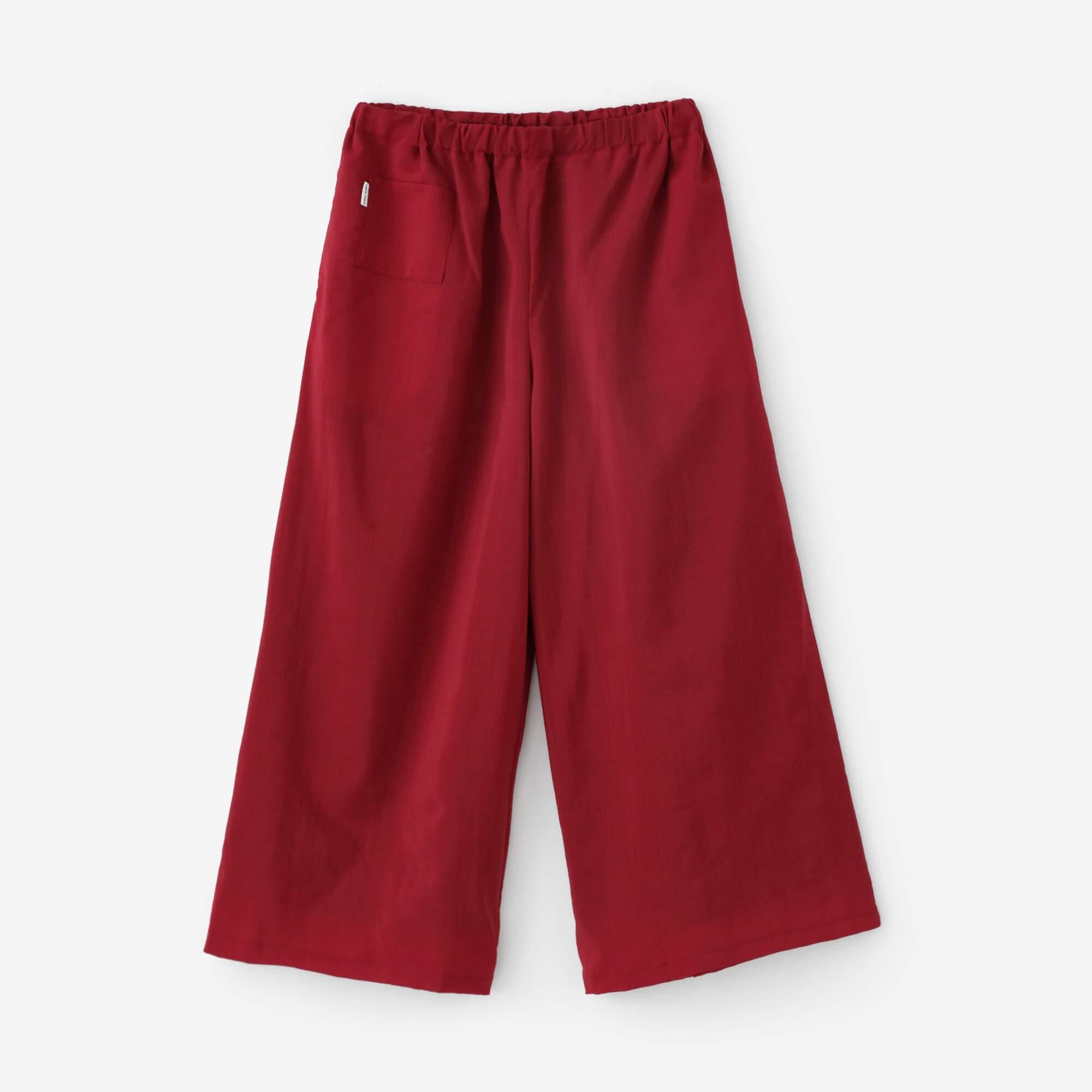 Muslin Wool Wide-legged Pants / Red