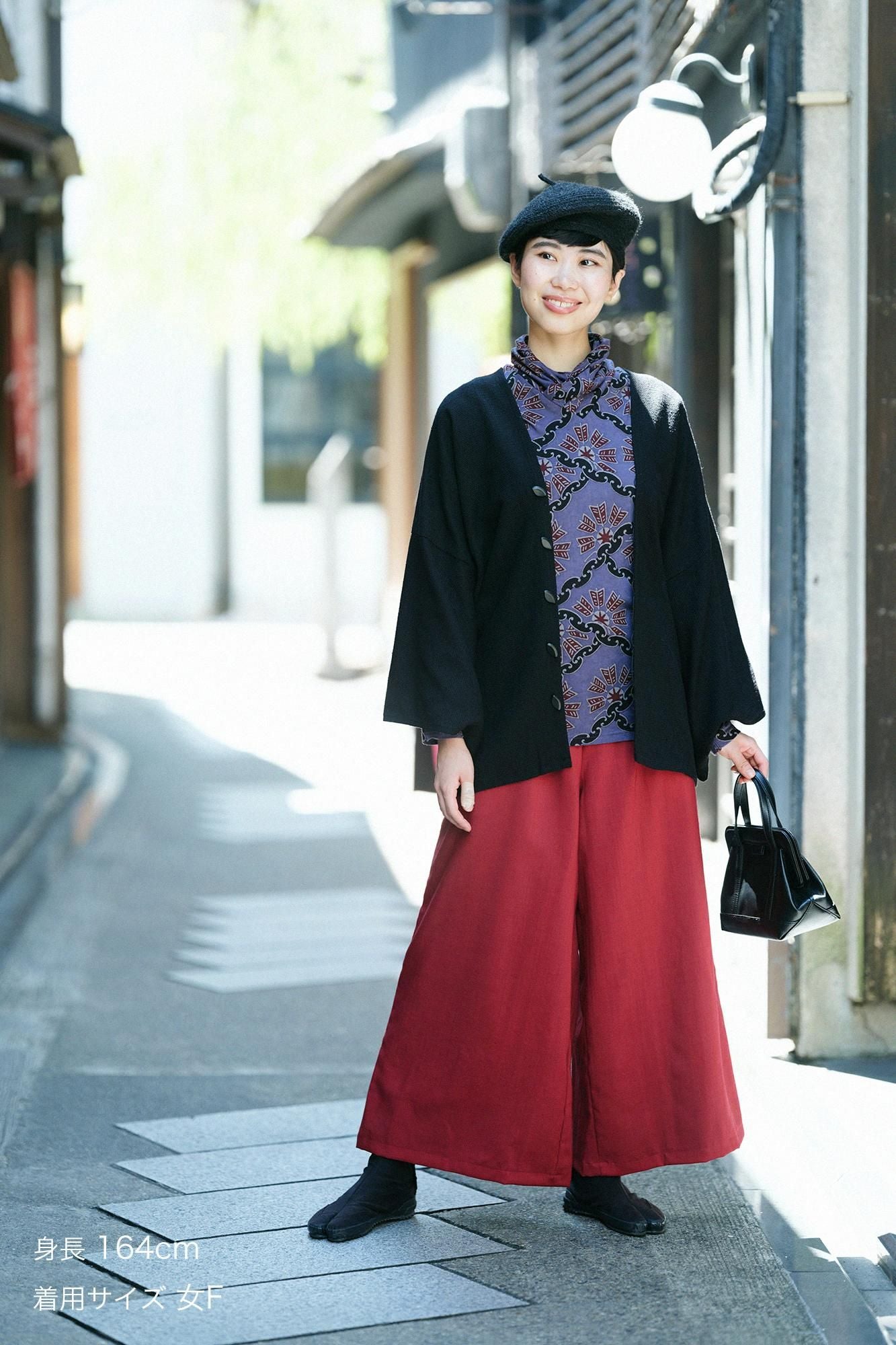 Muslin Wool Wide-legged Pants / Red