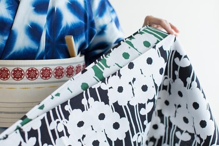 SOU・SOU ×Arakawa Masujiro Reversible Furoshiki (Large) / Hinatabokko Black×Green