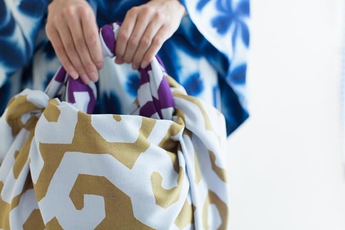 SOU・SOU ×Arakawa Masujiro Reversible Furoshiki (Large) / Goemon Violet×Yellow