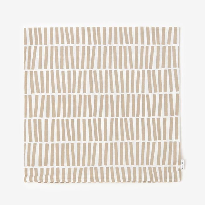 平織り21番手 クッション(座布団)カバー/拍子木 つくも×砂色(すないろ)【※お届けに約3週間】