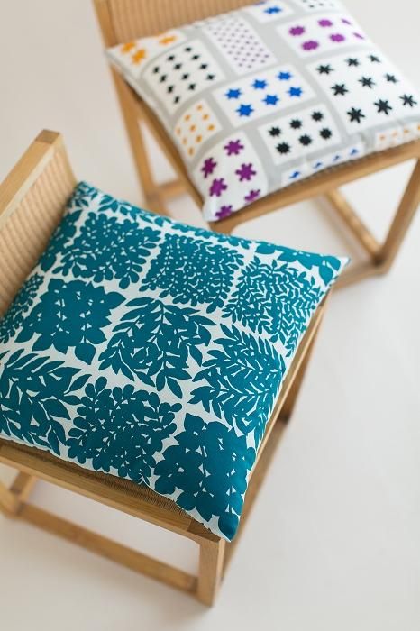 平織り21番手 クッション(座布団)カバー/花市松(はないちまつ)【※お届けに約3週間】