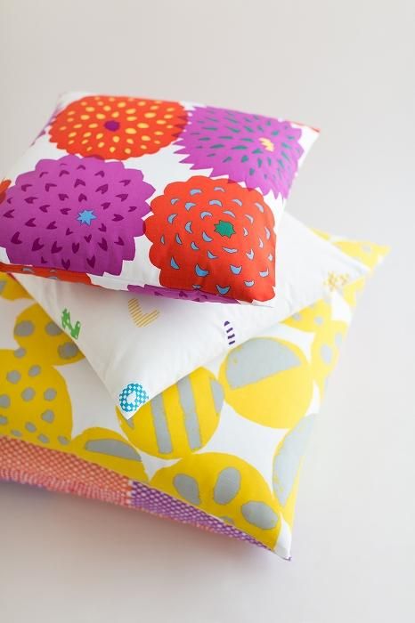 平織り21番手 クッション(座布団)カバー/天竺牡丹(てんじくぼたん)【※お届けに約3週間】