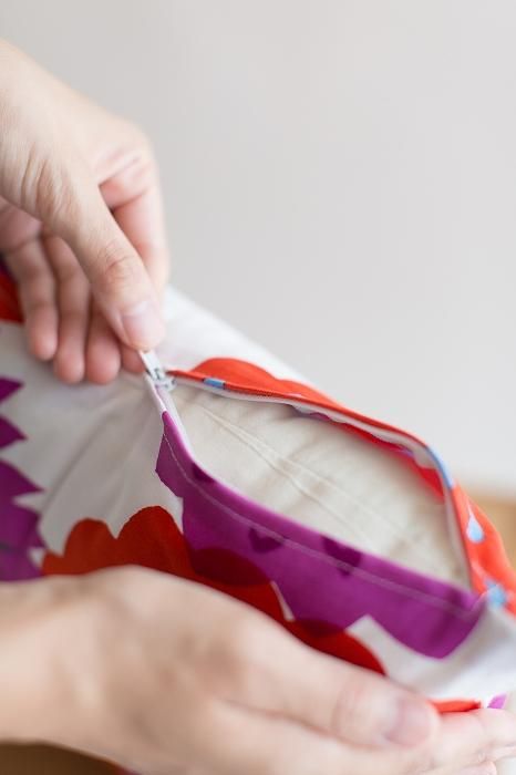 平織り21番手 クッション(座布団)カバー/天竺牡丹(てんじくぼたん)【※お届けに約3週間】