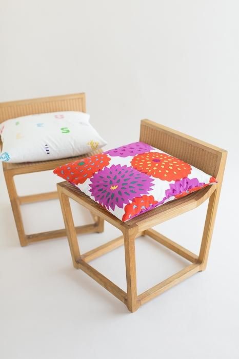 平織り21番手 クッション(座布団)カバー/天竺牡丹(てんじくぼたん)【※お届けに約3週間】