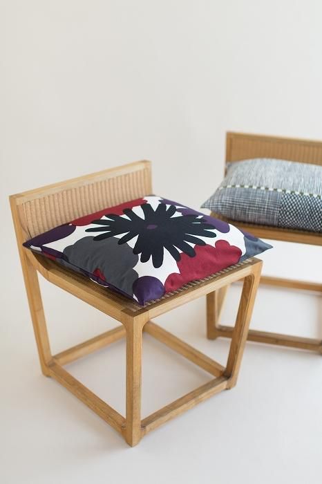 平織り21番手 クッション(座布団)カバー/おおらかとりどり 風花(かざはな)【※お届けに約3週間】