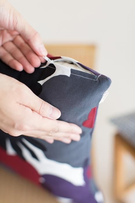 平織り21番手 クッション(座布団)カバー/おおらかとりどり 風花(かざはな)【※お届けに約3週間】