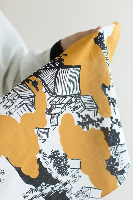 【net limited】Isemomen Cotton Textile Handkerchief / In and Around the City of Kyoto