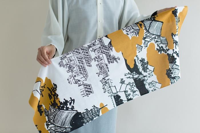 【net limited】Isemomen Cotton Textile Handkerchief / In and Around the City of Kyoto