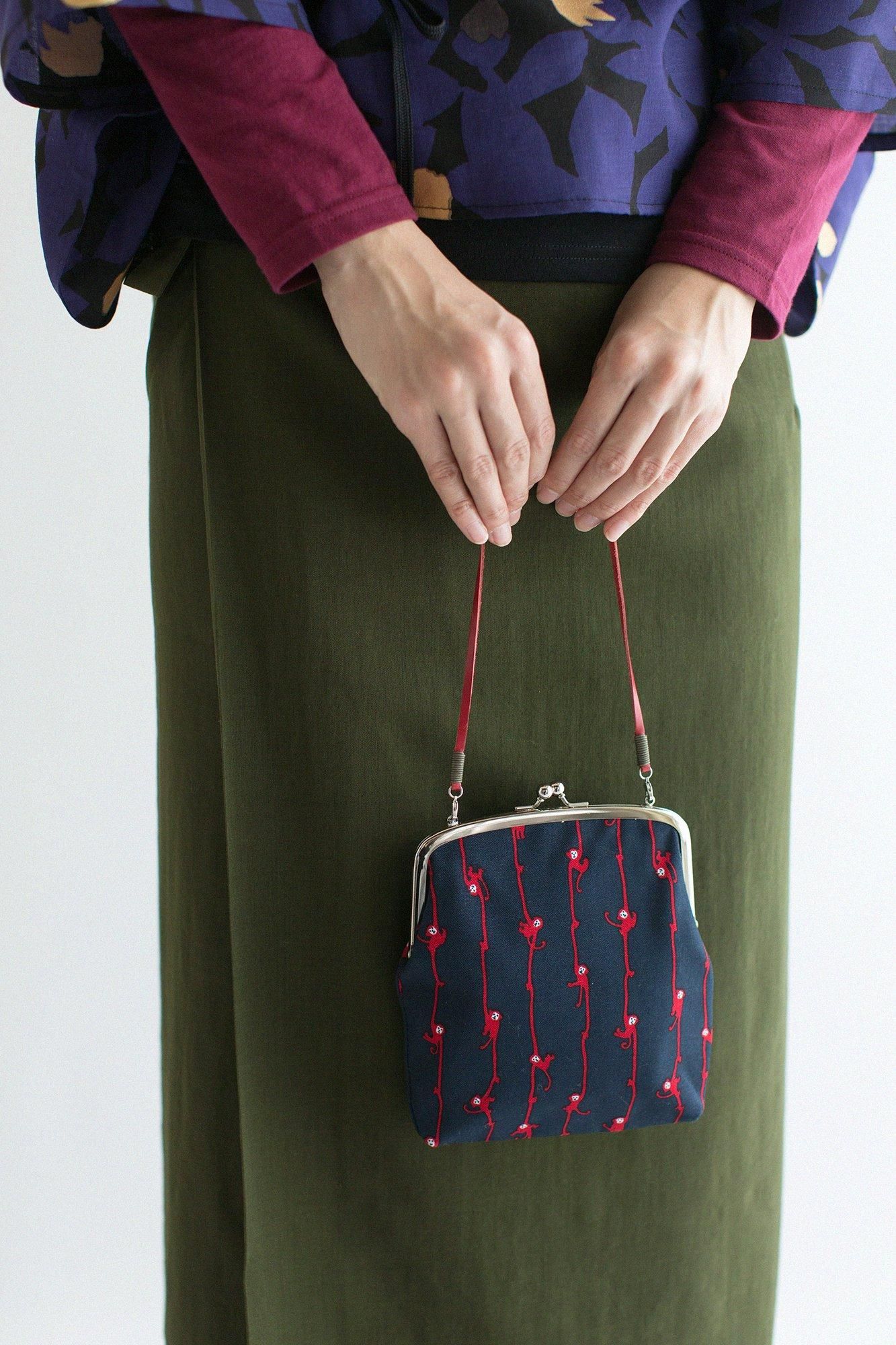 12号帆布 軟(なん)がま口 (大)/申(さる)