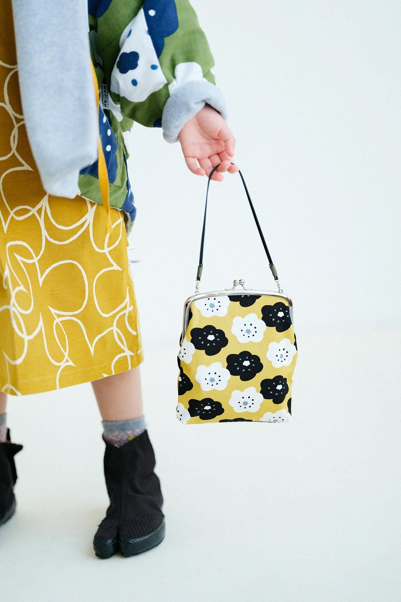 12号帆布 軟(なん)がま口 (大)/ほほえみ