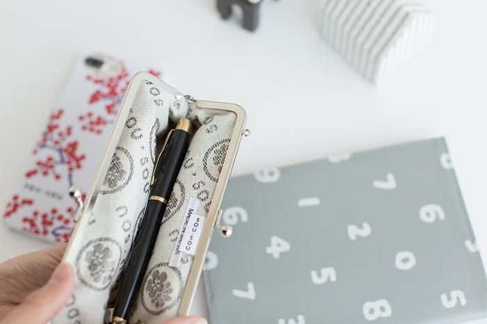 No.12 Canvas Soft Gamaguchi Clasp Purse (Horizontal) / Suzushiroso Small Black