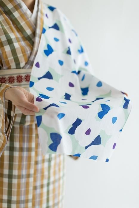 伊勢木綿 textile手ぬぐい/椿文(つばきもん)