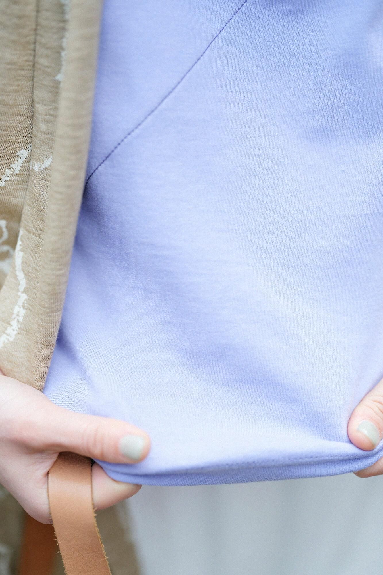 【Online】V-neck Shirt Three-quarter Sleeve / Mauve