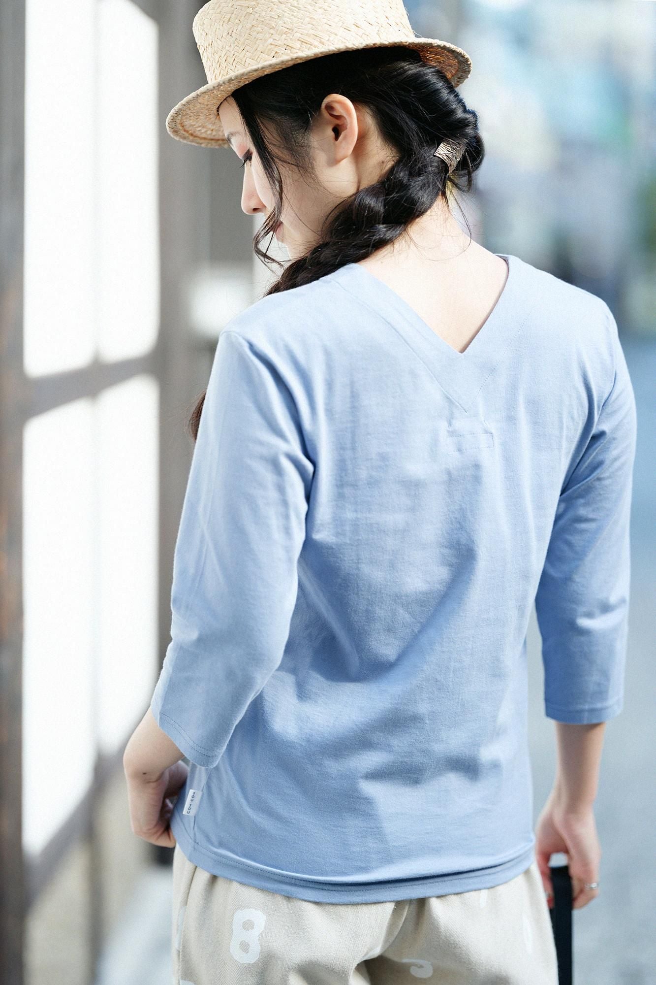 Jiban ohne Kragen, 3/4 Länge/Hellblaue Maus (Mizuiro Nezu)