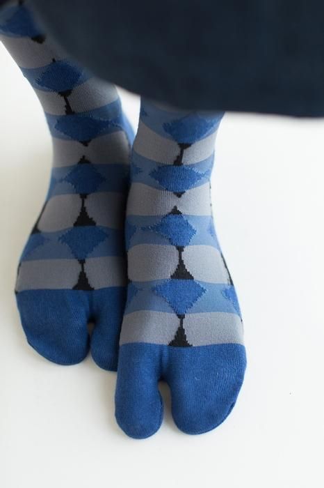 在塔比(膝盖下方) / ohajiki和水平步骤下,海军蓝色(女性)