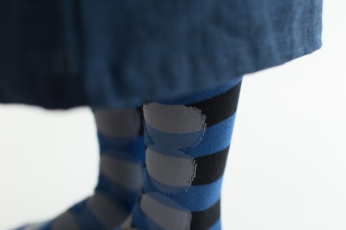 在塔比(膝盖下方) / ohajiki和水平步骤下,海军蓝色(女性)