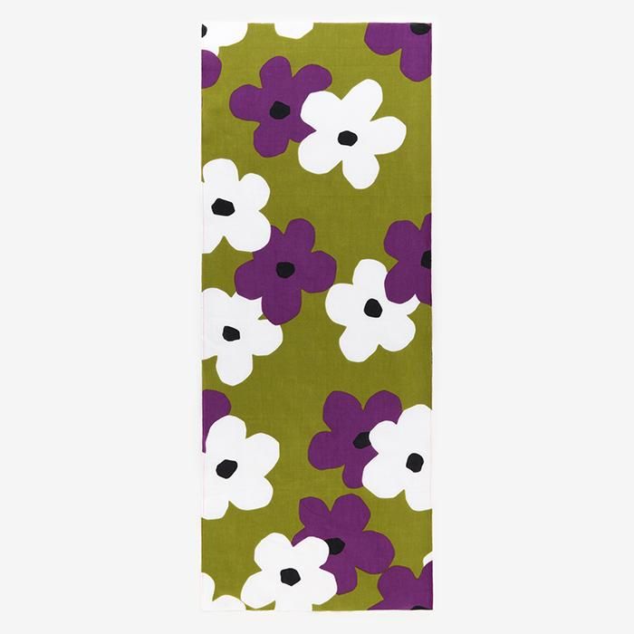 Isemomen Cotton Textile Handkerchief / Layered-flowers Yellowish Green