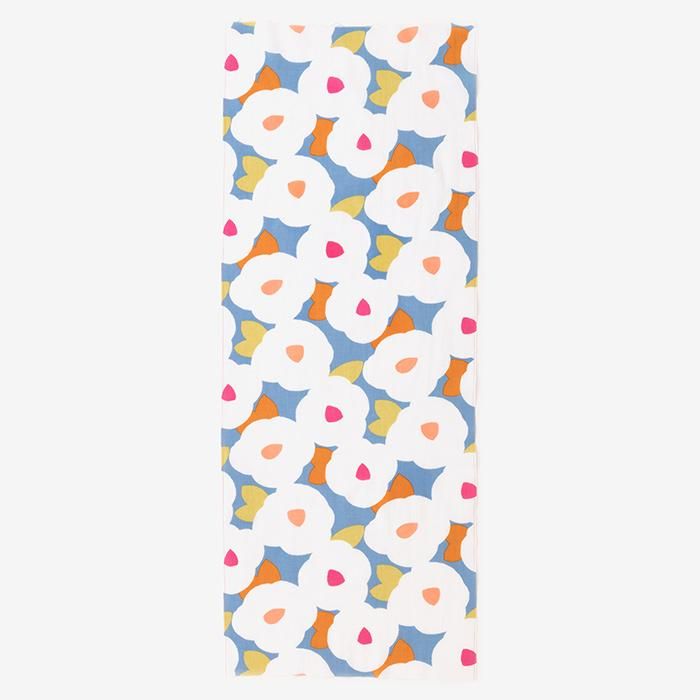 伊勢木綿 textile手ぬぐい/椿文 薄花色(うすはないろ)