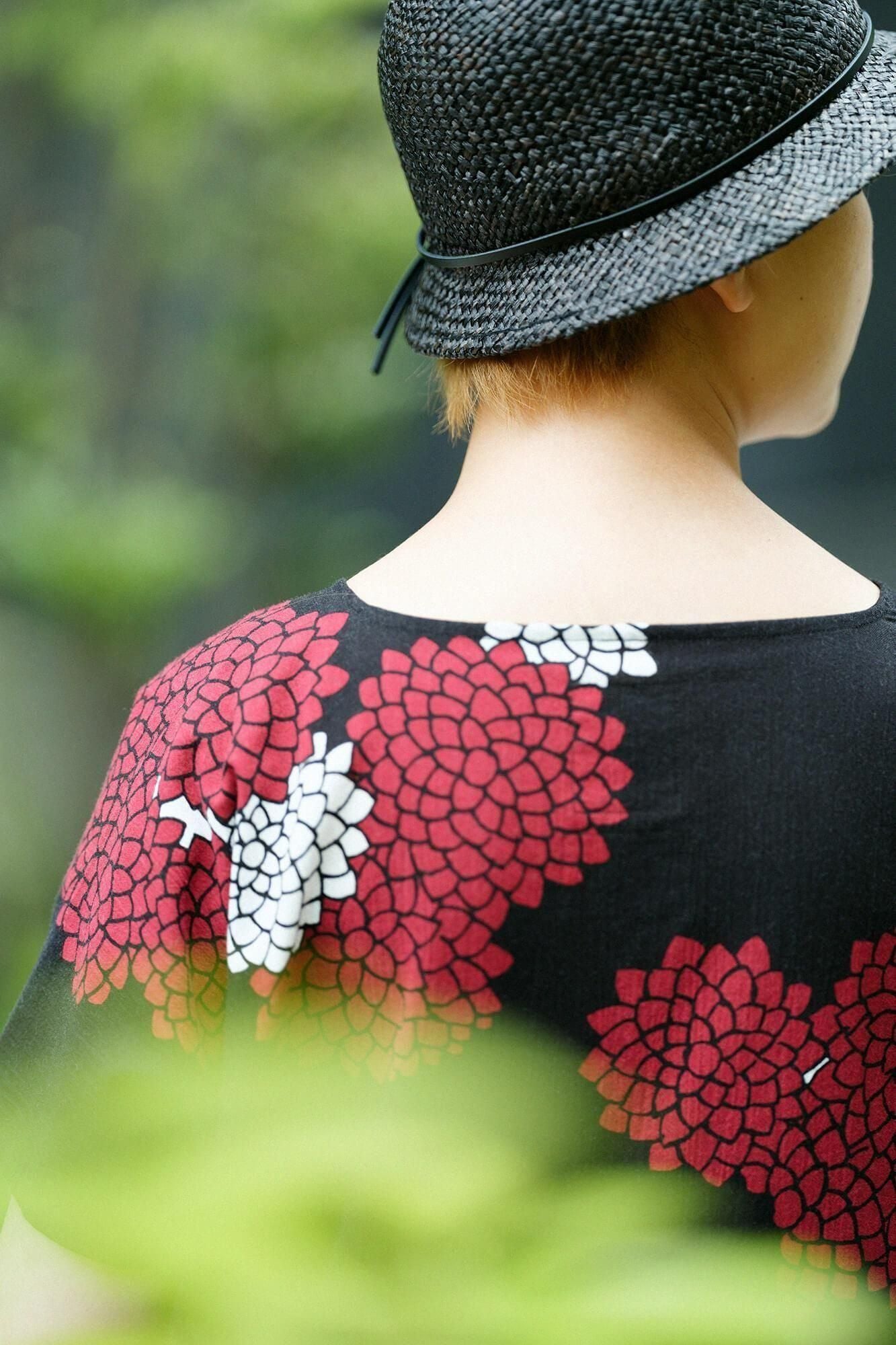 高島縮棉 20/20長方形洋裝/雲間菊