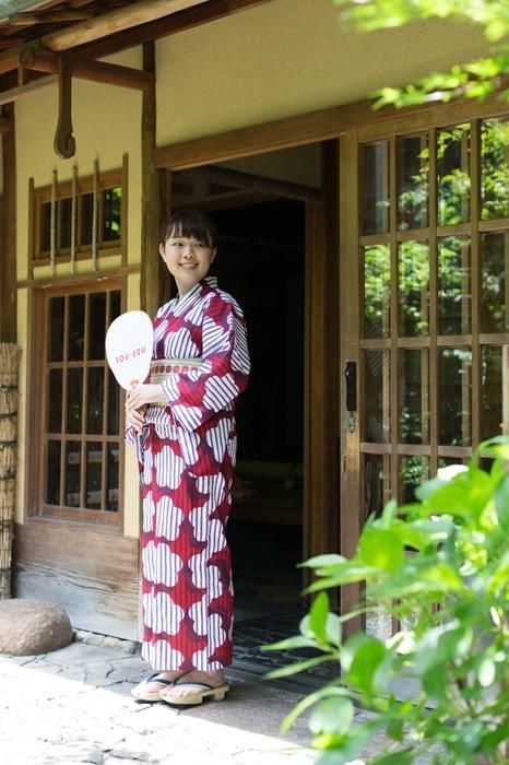 SOU・SOU×Kyoto Marubeni Yukata/Lichtfenster-Sonnenuntergang (Yubae)