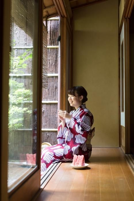 SOU・SOU×Kyoto Marubeni Yukata/Lichtfenster-Sonnenuntergang (Yubae)