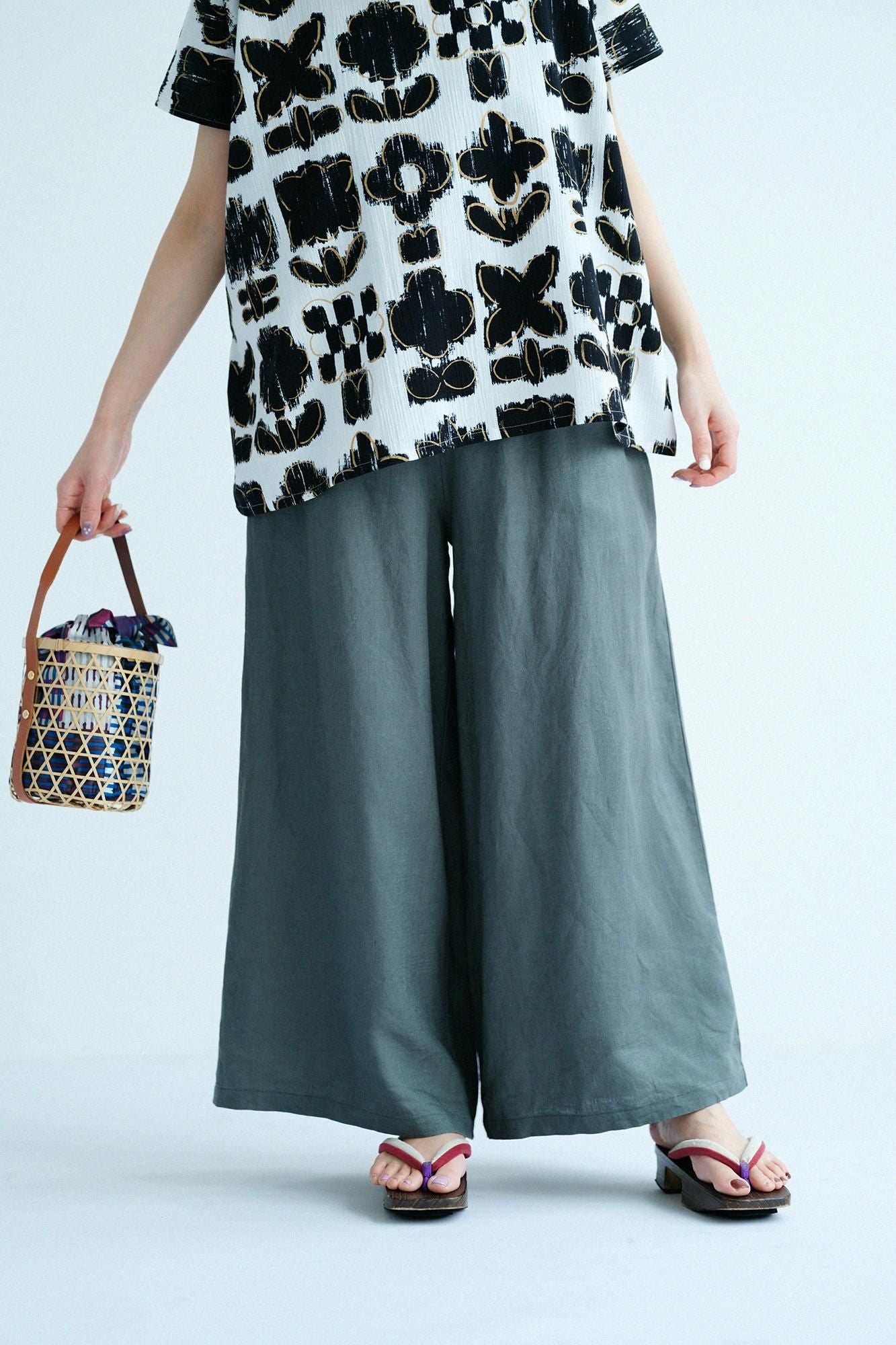 Grilled Mikamo Geta/Komachi hemp Beige(Komachi Asa Nanamiro)