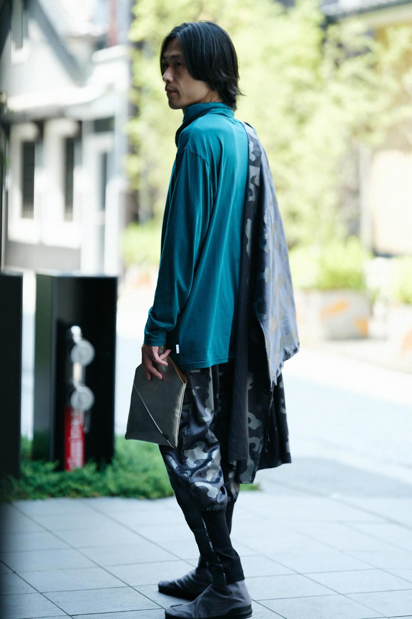 高領上衣/深綠色