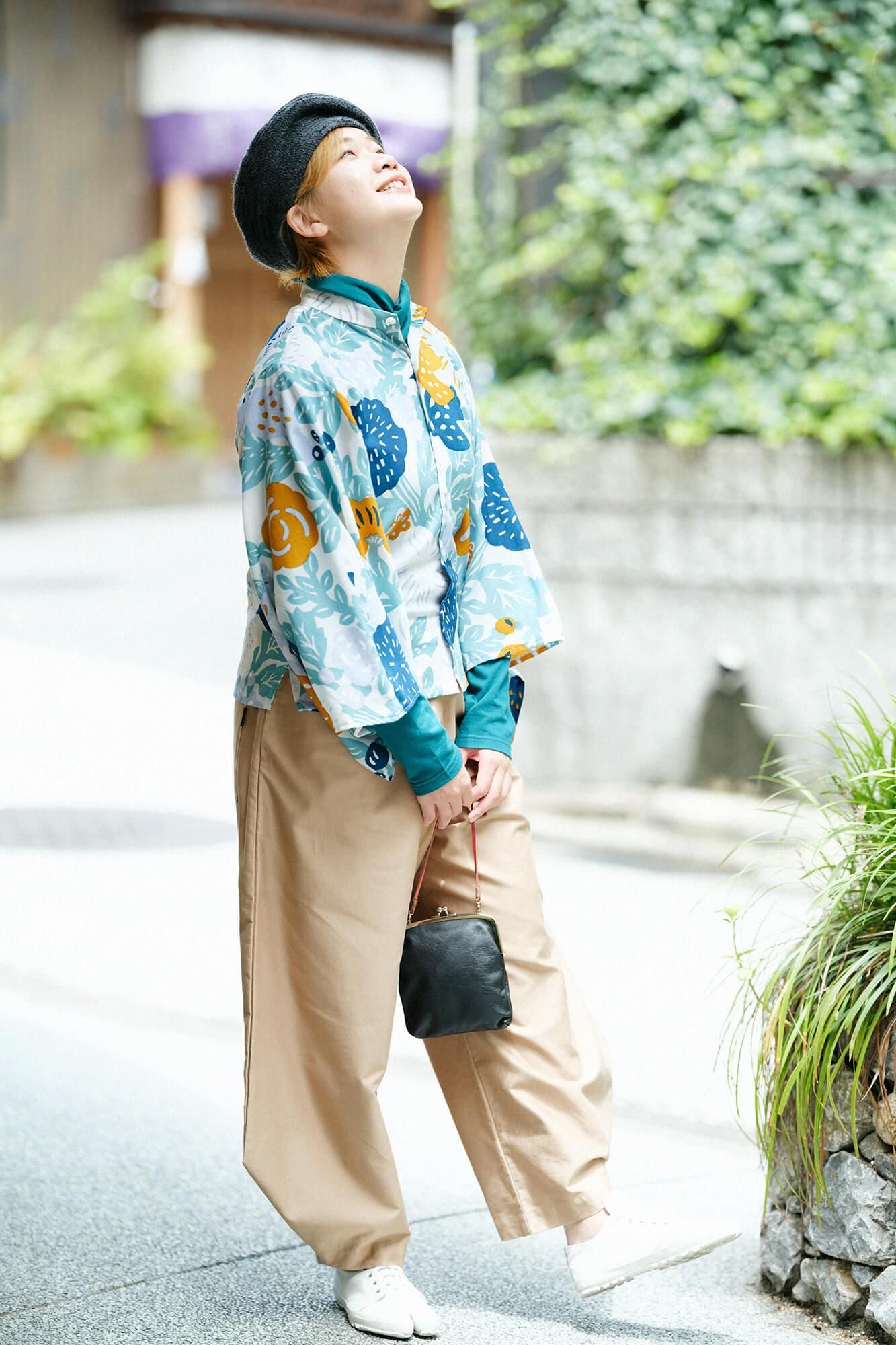 高領上衣/深綠色