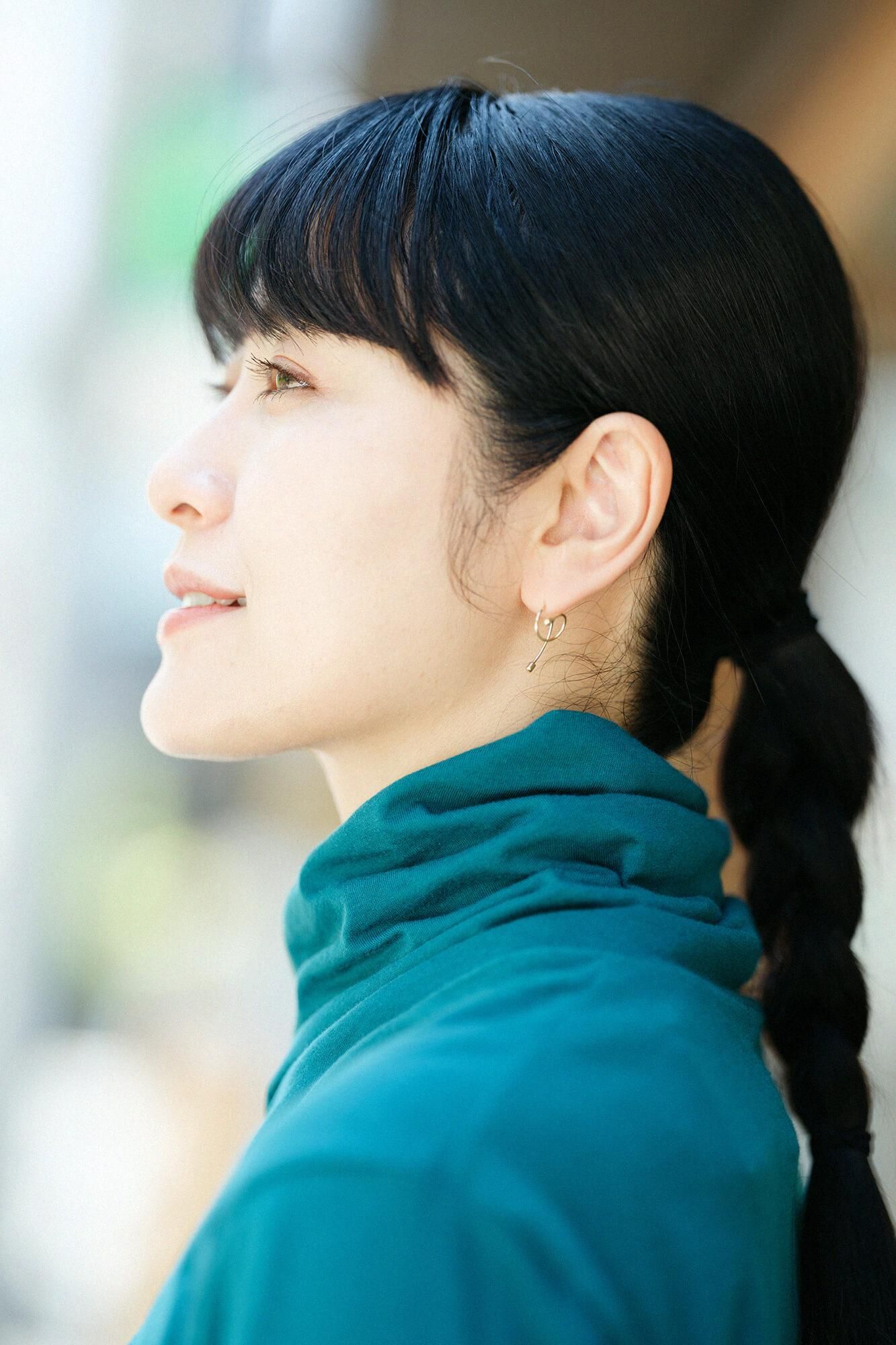 高領上衣/深綠色