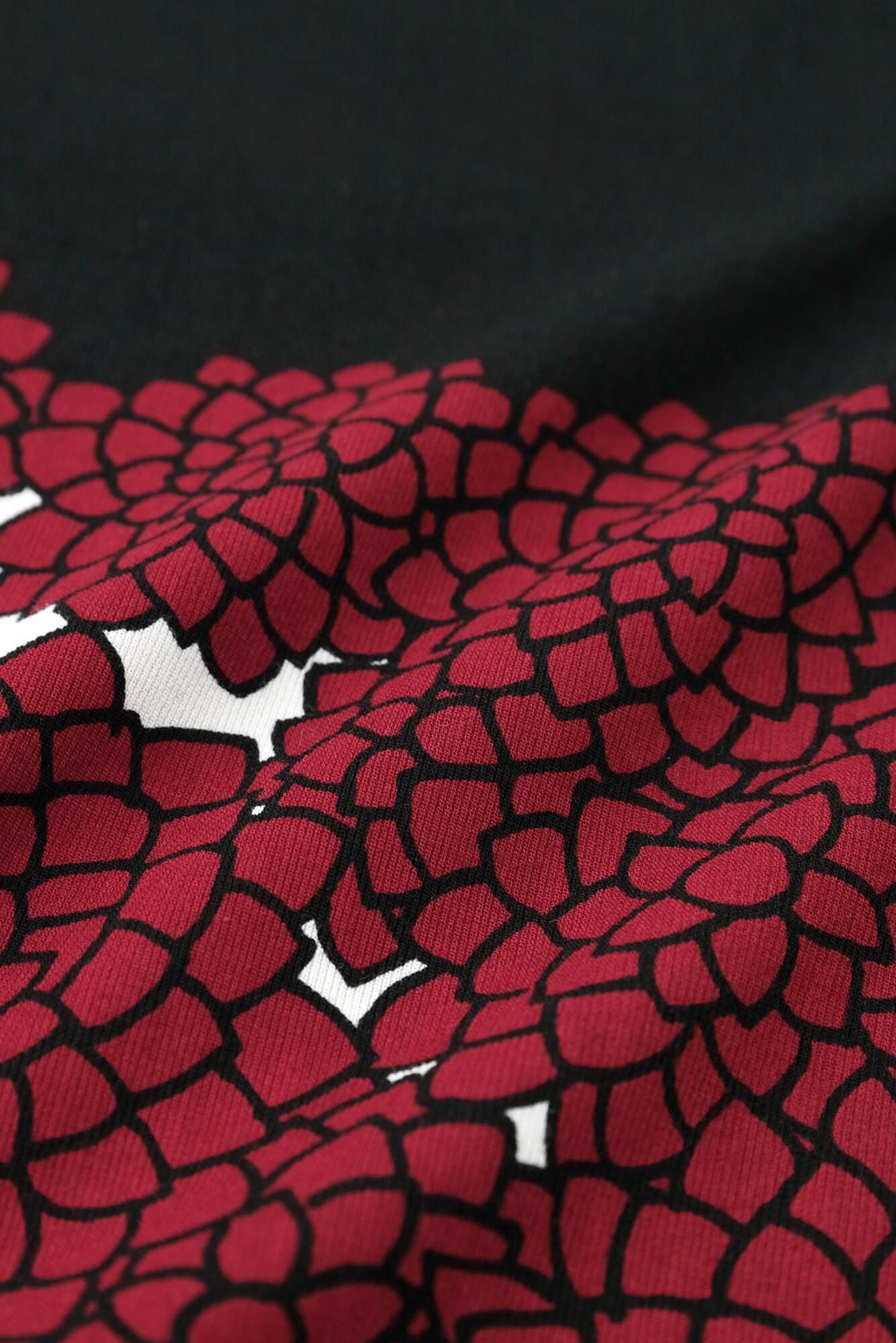 Chizimi Cotton 40/40 Kimono Collar Top / Chrysanthemum in Clouds