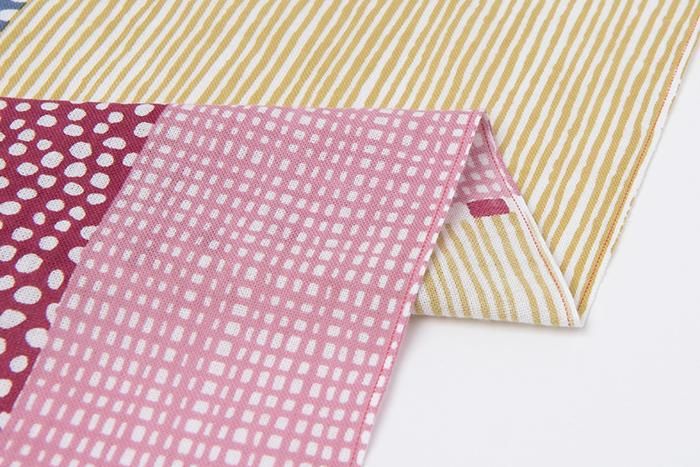 Isemomen Cotton Textile Handkerchief/Lines and Dots Light Red(Tanko)