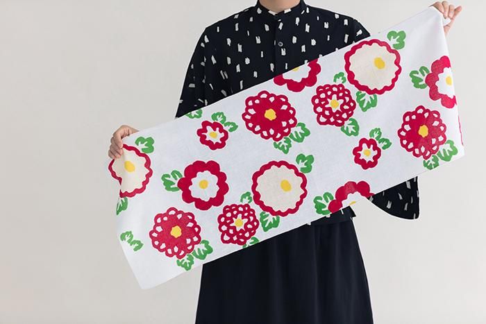 ISE Cotton Textile Tenugui / Chrysanthemum Météo (Kikubiyori)