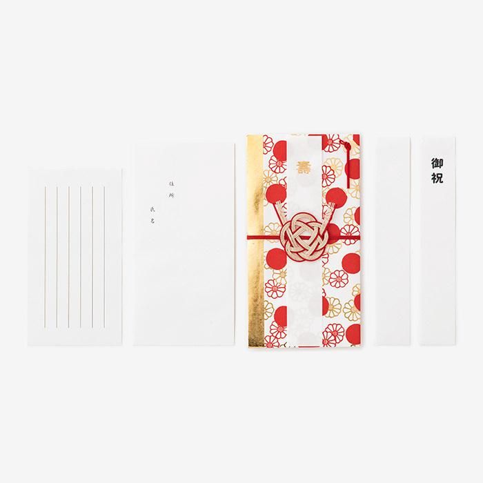 Gift Envelop / Polka Dots and Chrysanthemum Gold Foil