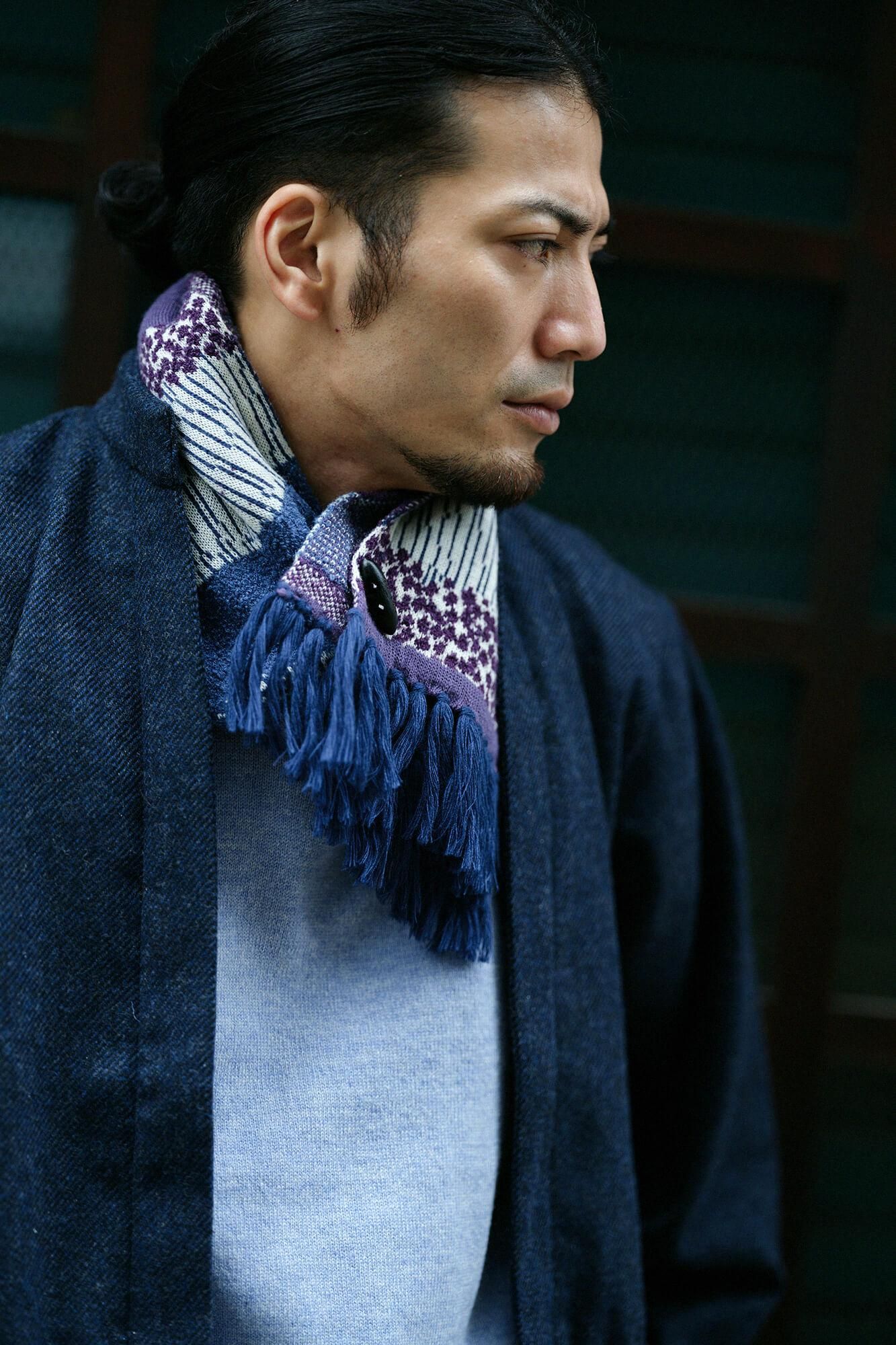 SOU・SOU×MOONBAT Knitted Collar Scarf / Higashiyama Purple