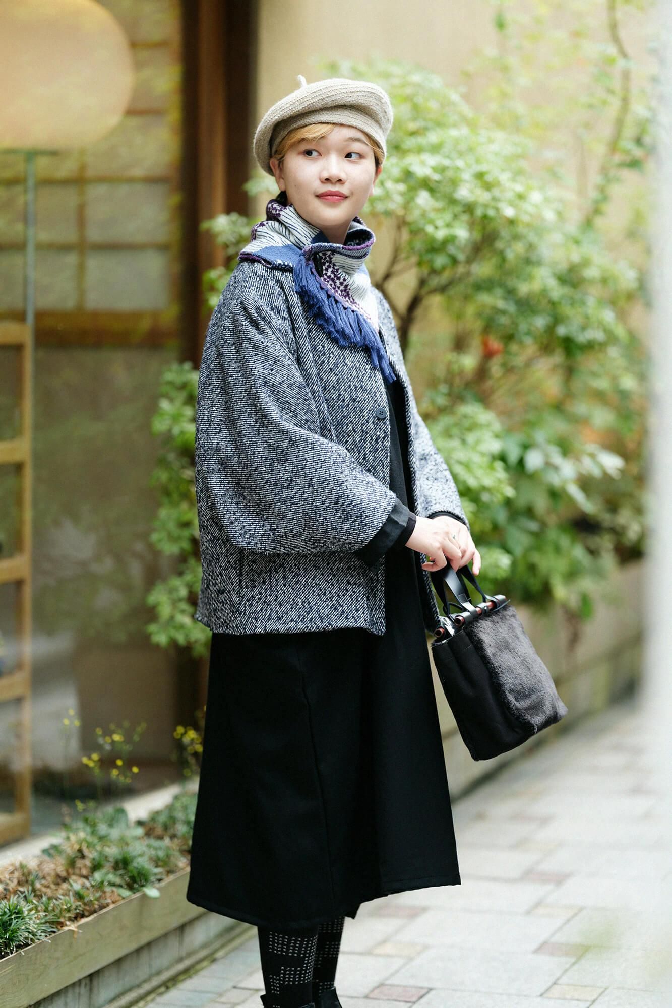 SOU・SOU×MOONBAT Knitted Collar Scarf / Higashiyama Purple